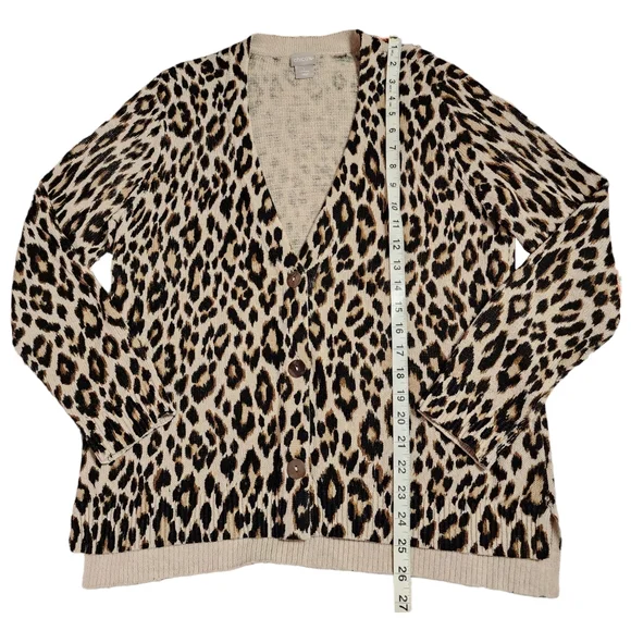 Chico's Reena Animal Print Cardigan | Linen Blend - Picture 6 of 11